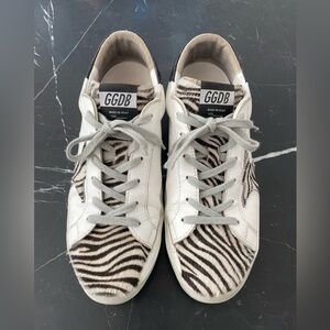 Golden Goose Zebra Print Superstar Sneakers